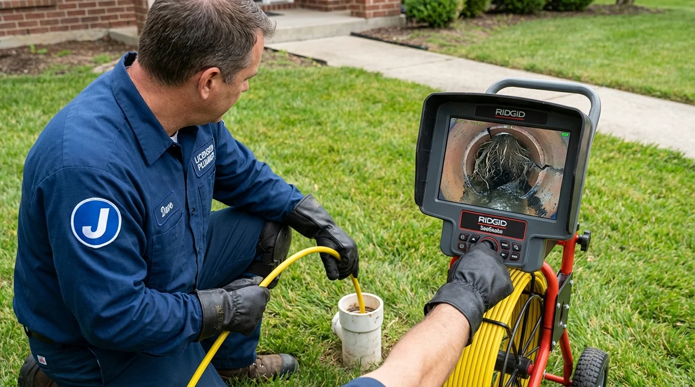 Sewer camera inspection being performed by Johns Plumbing LLC in Prosper